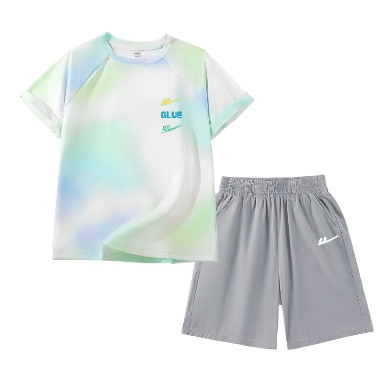 Детский спортивный комплект с принтом Three Columns Colorful K-Gray/H White Logo K WARRIOR