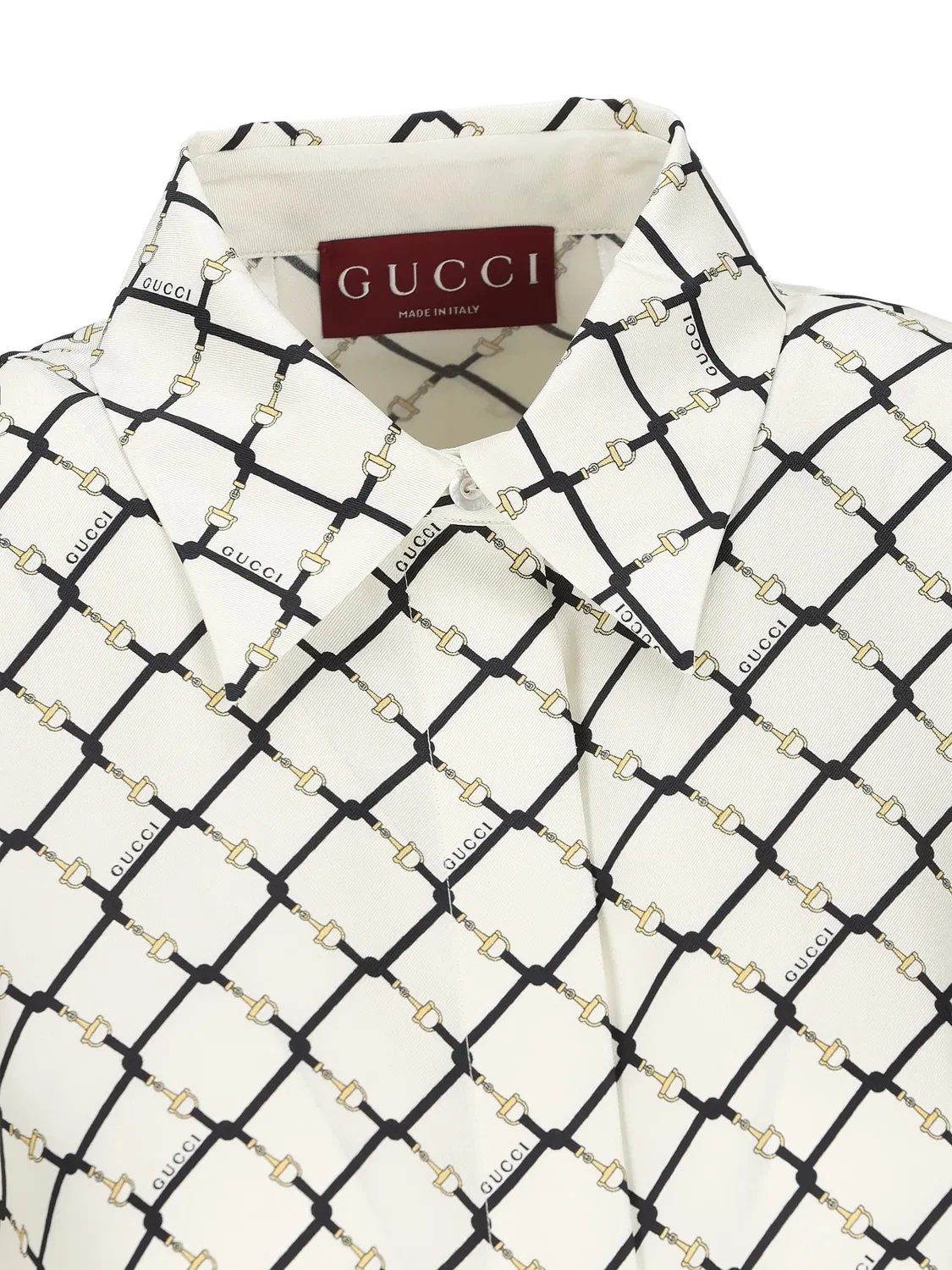 Рубашка с принтом Gucci, белый — фото 4