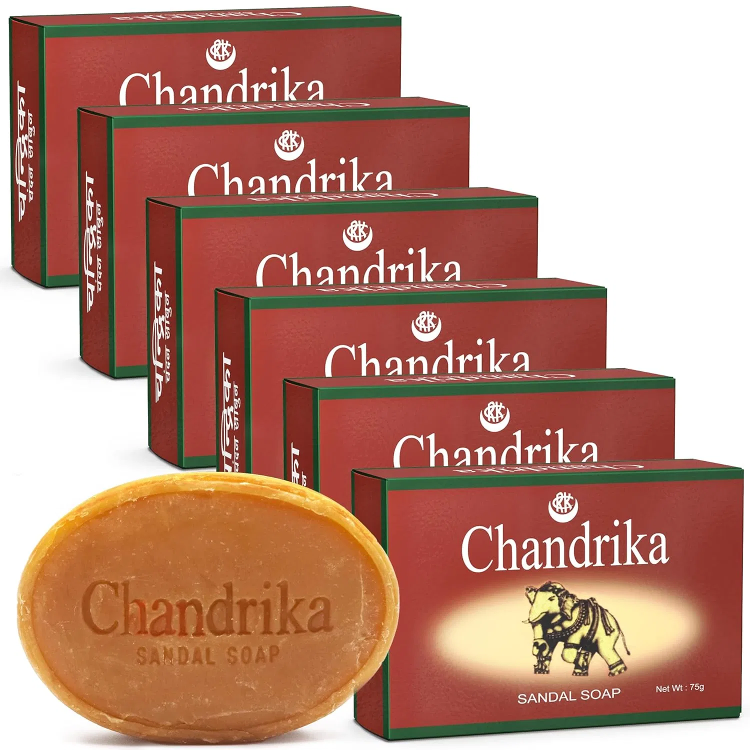 Твердое мыло, сандаловое, Chandrika, набор 6 шт., 75 г