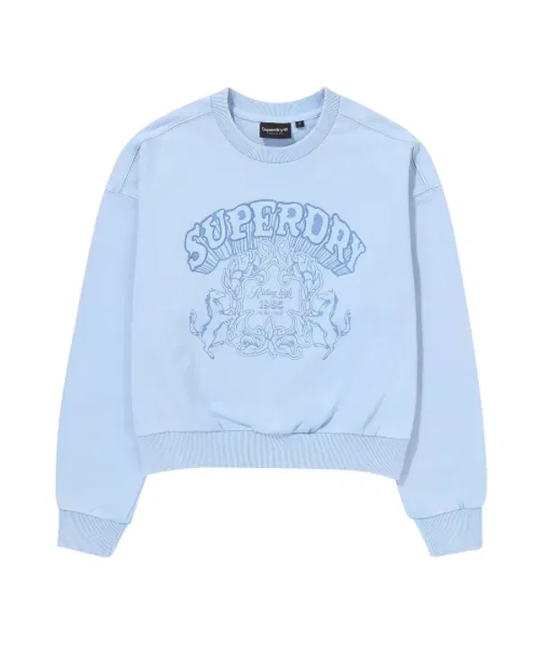 Свитшот женский в стиле винтаж, Superdry, голубой