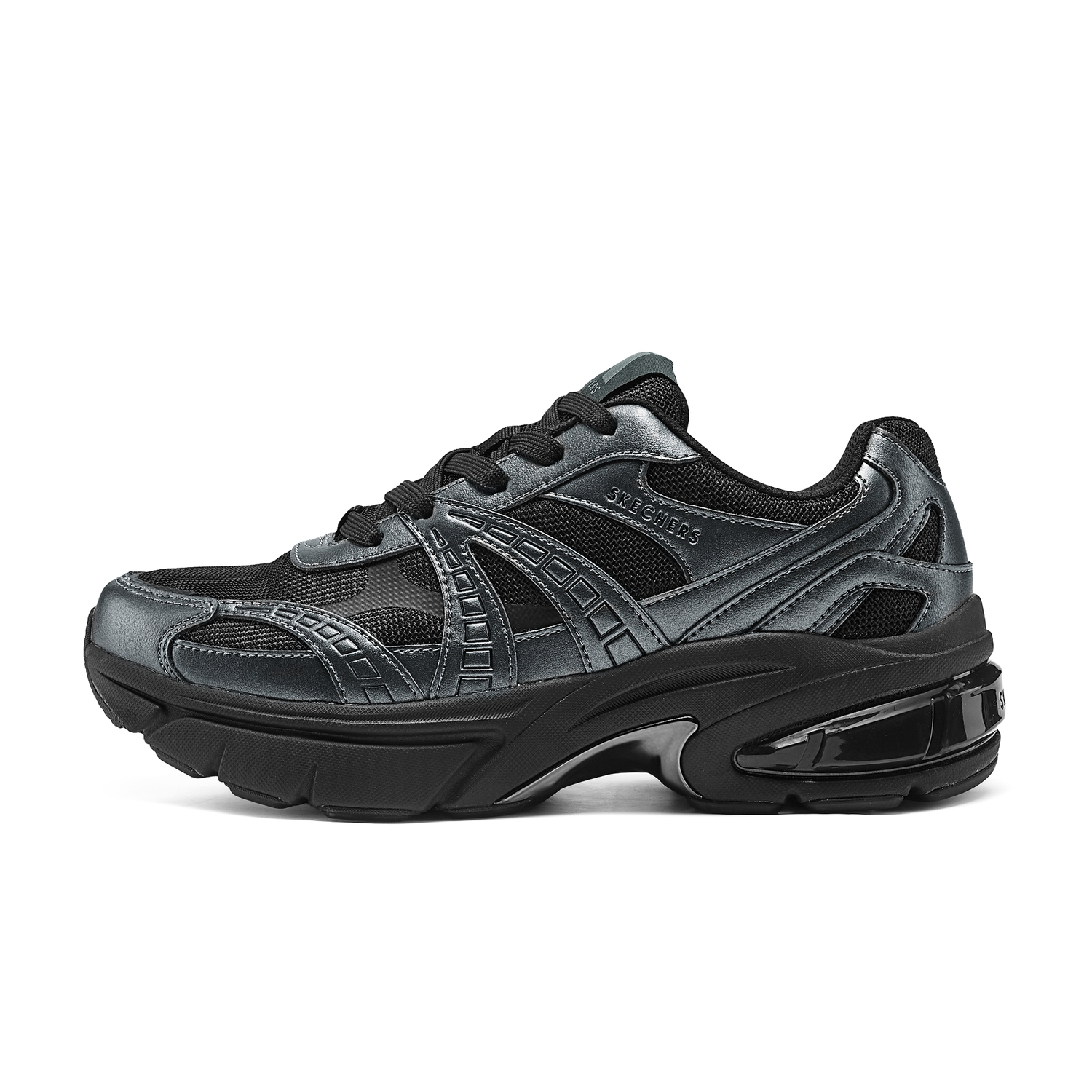 

Дышащие низкие кроссовки для бега мужские черные Skechers
