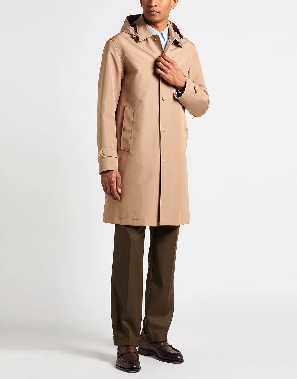 Мужское пальто классическое Burberry, коричневый — фото 2