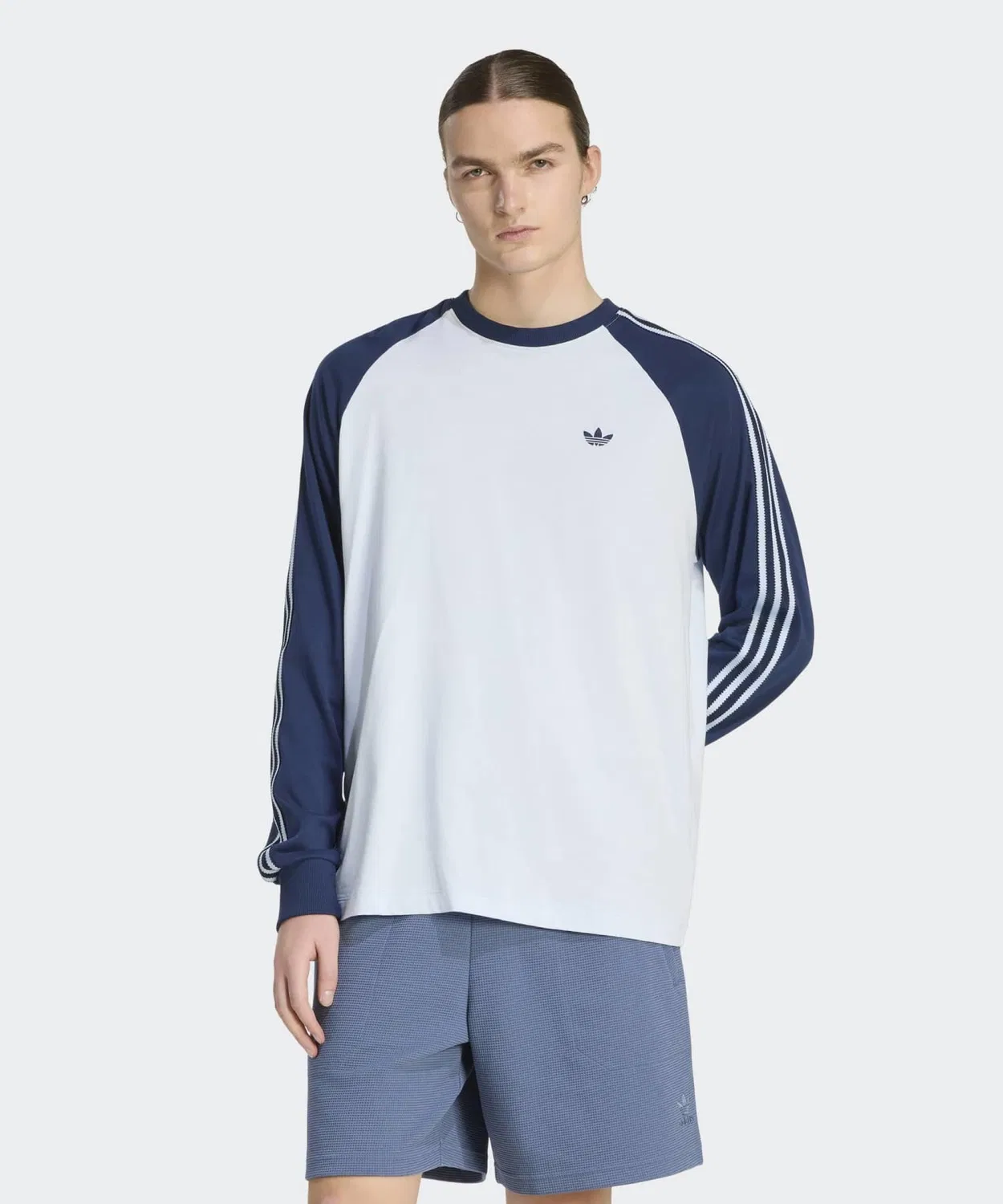 Мужская футболка с длинным рукавомсвободного кроя Adidas Originals, Blue