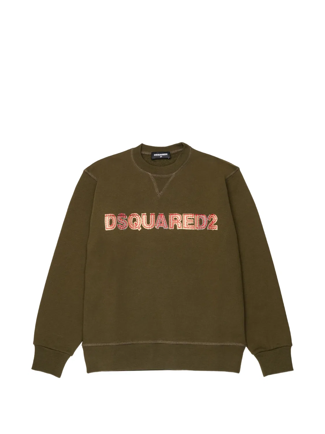 Свитшот с логотипом хаки DSQUARED2, зеленый