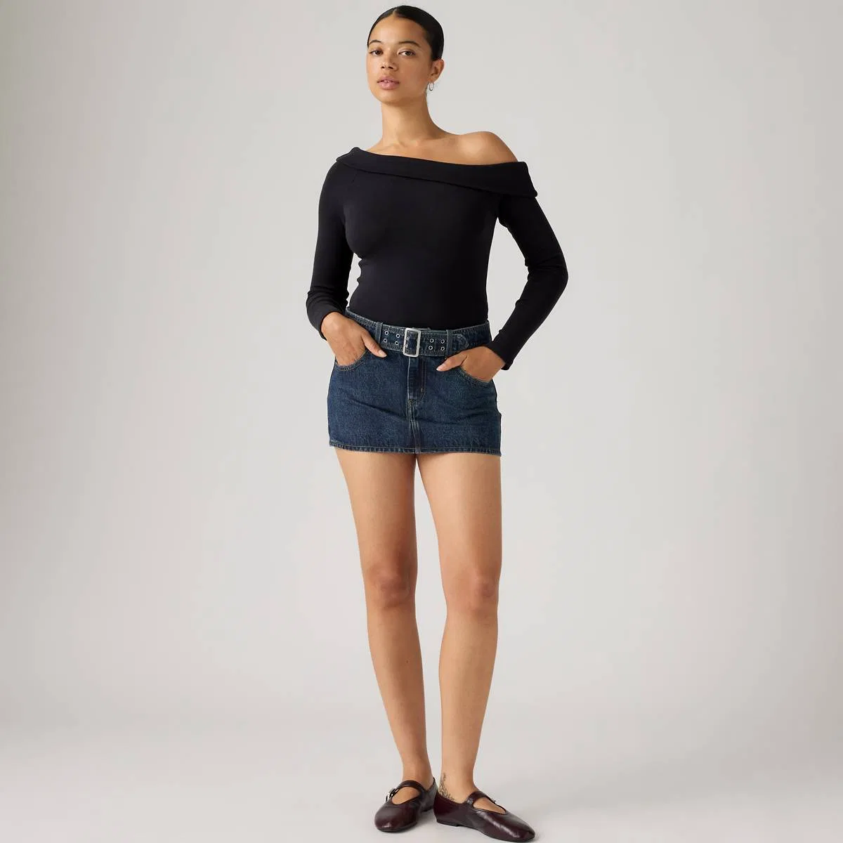 Мини-Юбка с поясом Levi's, Silver Lode - Dark Wash