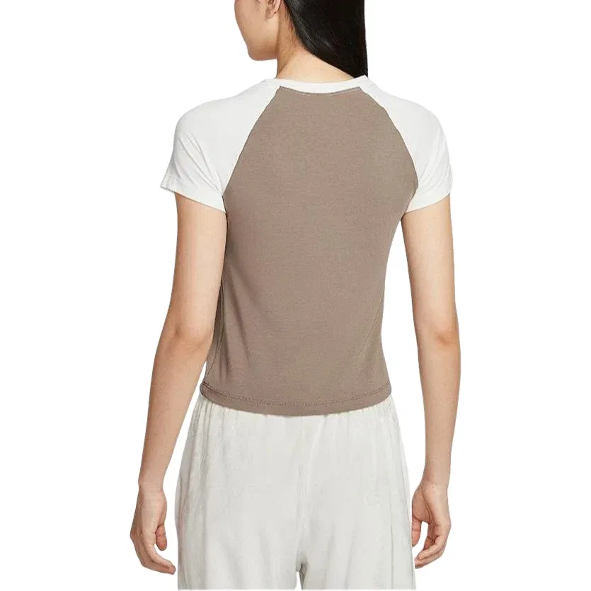Женская футболка Knit T-Shirt Asia Sizing 'Brown' Nike, коричневый — фото 3