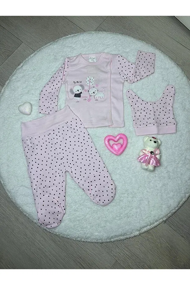Детский комплект для новорожденных с принтом Koala Gümüş Baby, Pink — фото 3