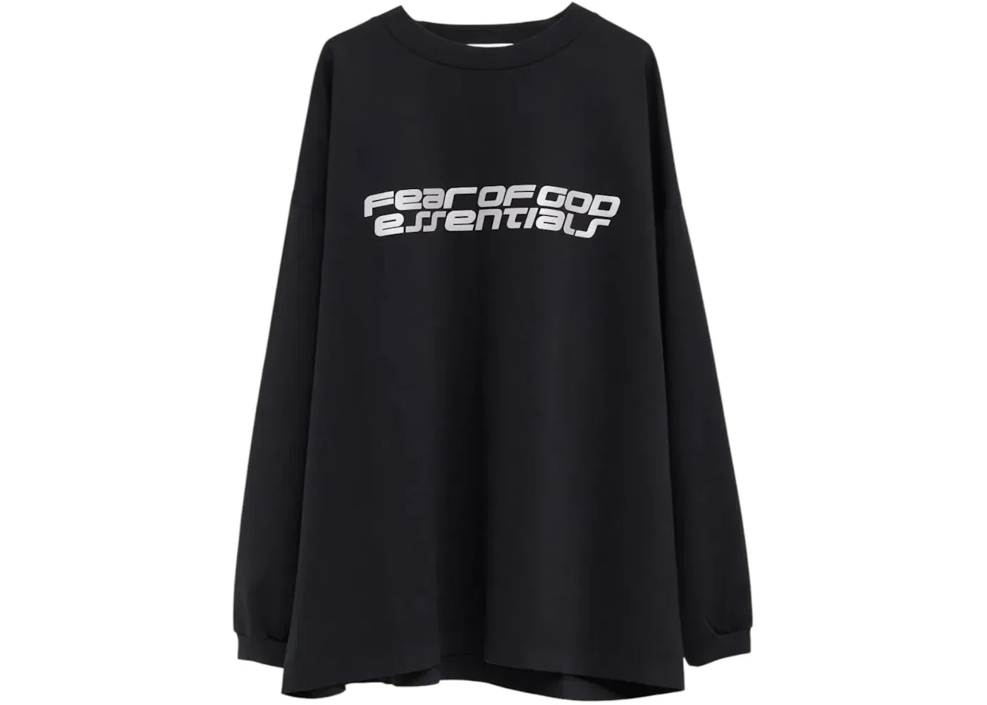 Мужская футболка с длинным рукавом Fear of God Essentials 90's Long Sleeve Tee, Vintage Black/White