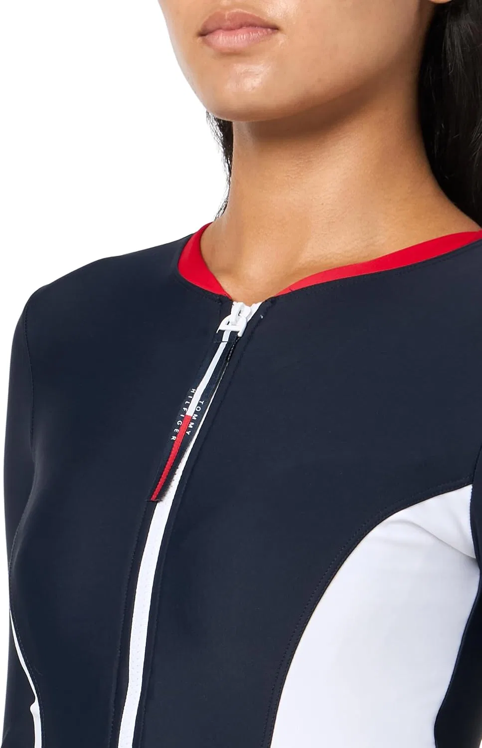 Женский цельный купальник с длинным рукавом Tommy Hilfiger, Colorblock — фото 3