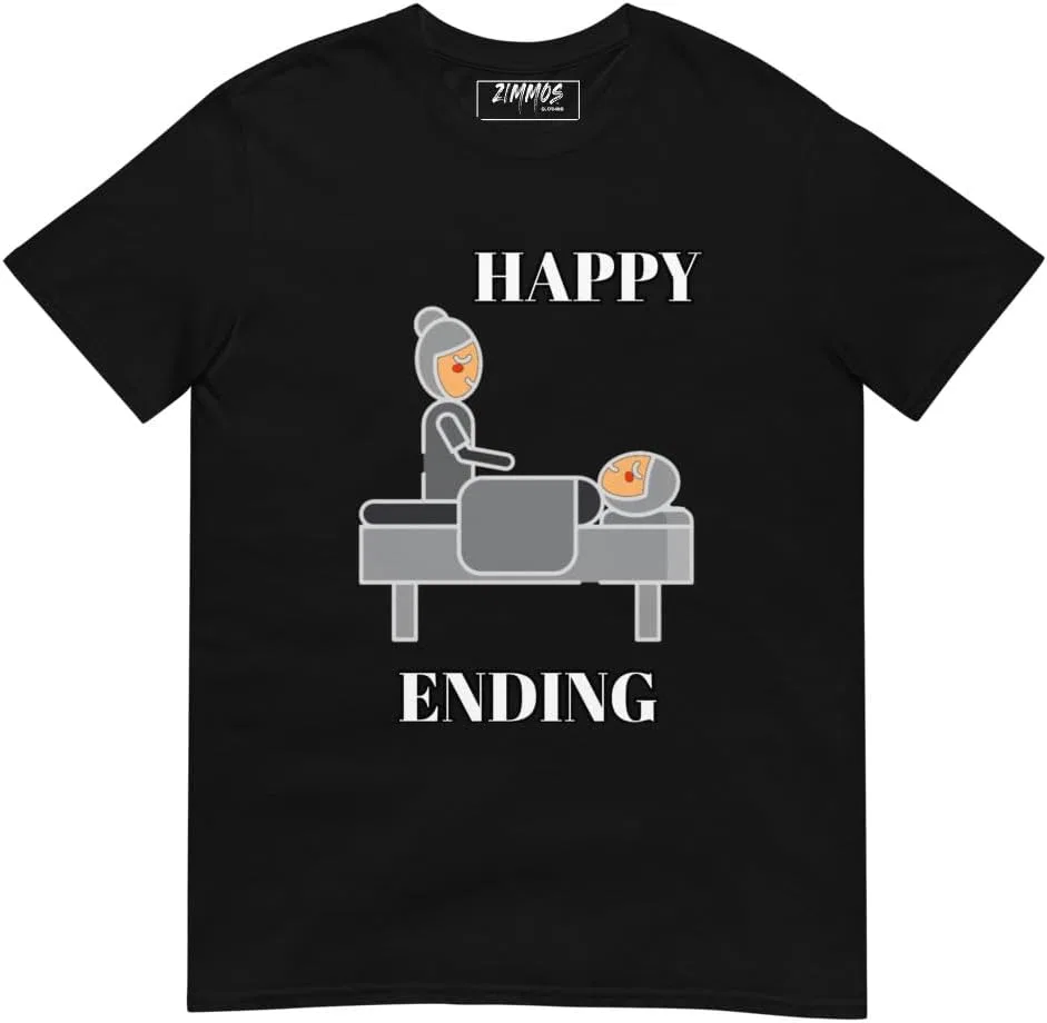 Мужская футболка с круглым вырезом Happy Ending, Black