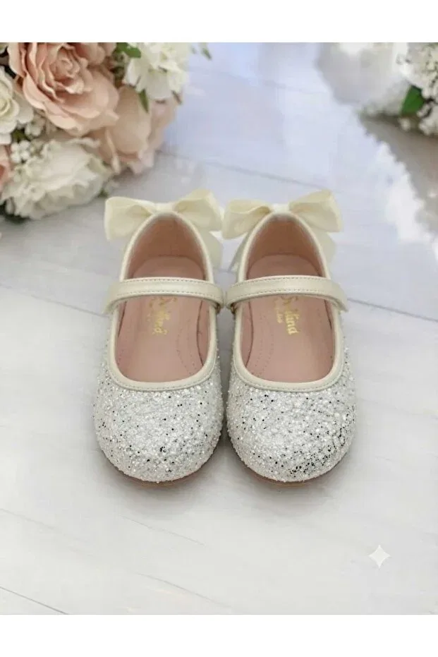Детские балетки для девочек с бантом Pediashoes, Nude Color — фото 4