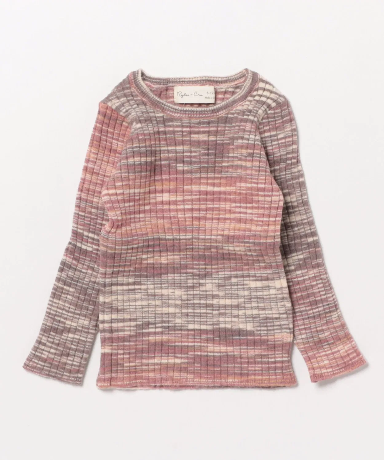Детский лонгслив с длинным рукавомRibbed Long Sleeve Rylee + Cru, Berry Space Dye