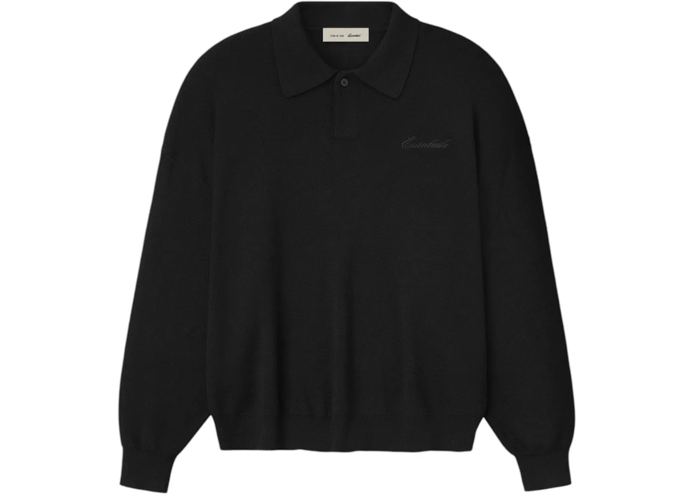 Мужское поло из трикотажа Essentials Signature 90's Knit Polo Fear of God, Vintage Black