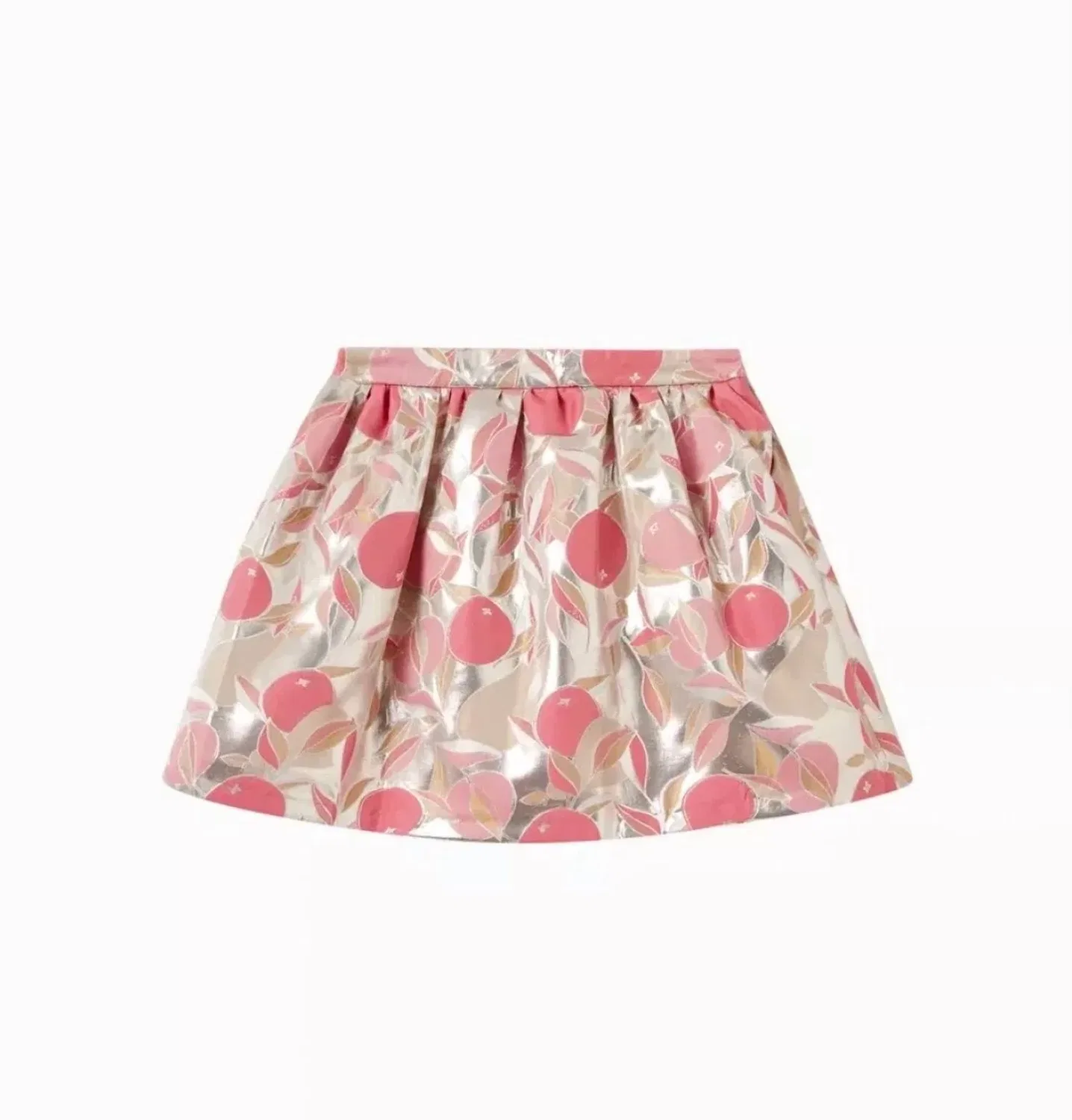 Детская юбка на сборке Festive Fruits Hucklebones London, Pink Citrus Metallic