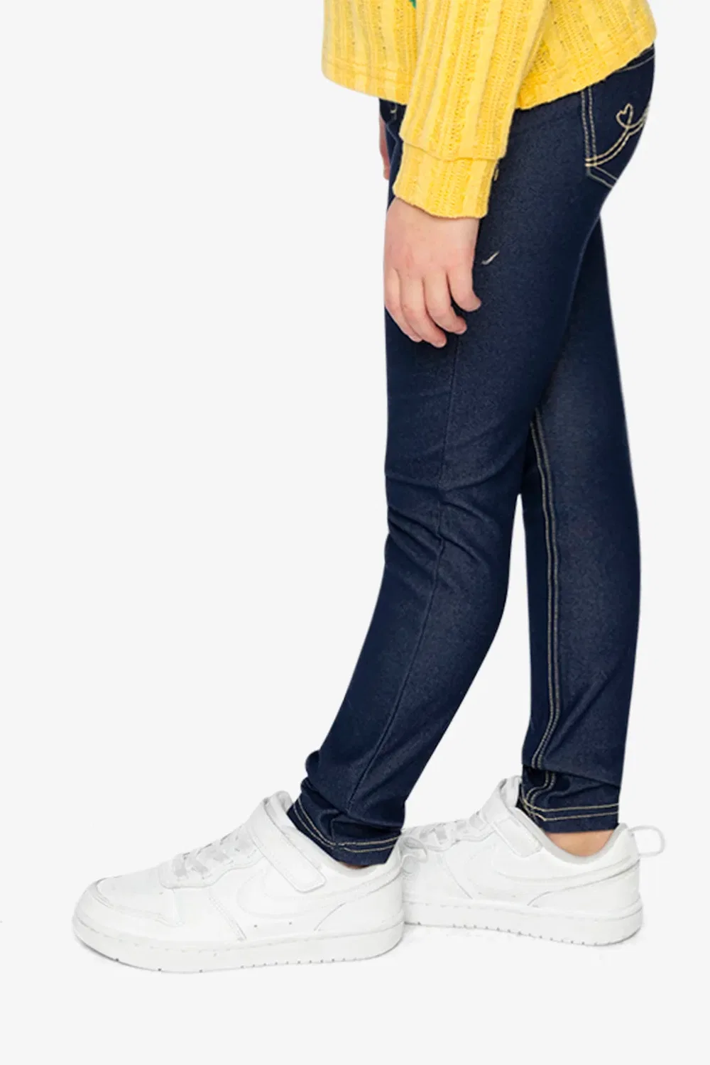Детские леггинсы джинсовые с эффектом денима на резинке Deux par Deux, Navy Blue Denim — фото 3