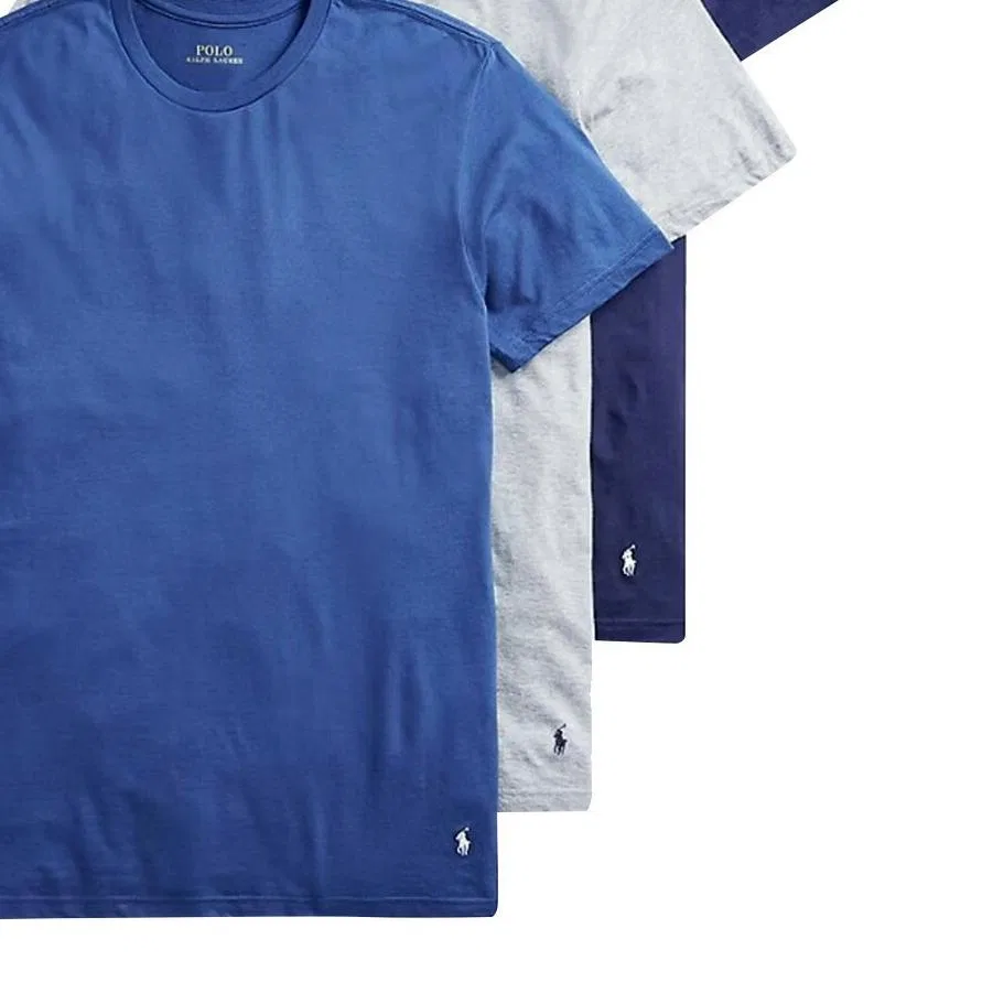 Мужской комплект футболок с коротким рукавом Polo Ralph Lauren, Gray/Blue/Navy Blue — фото 3
