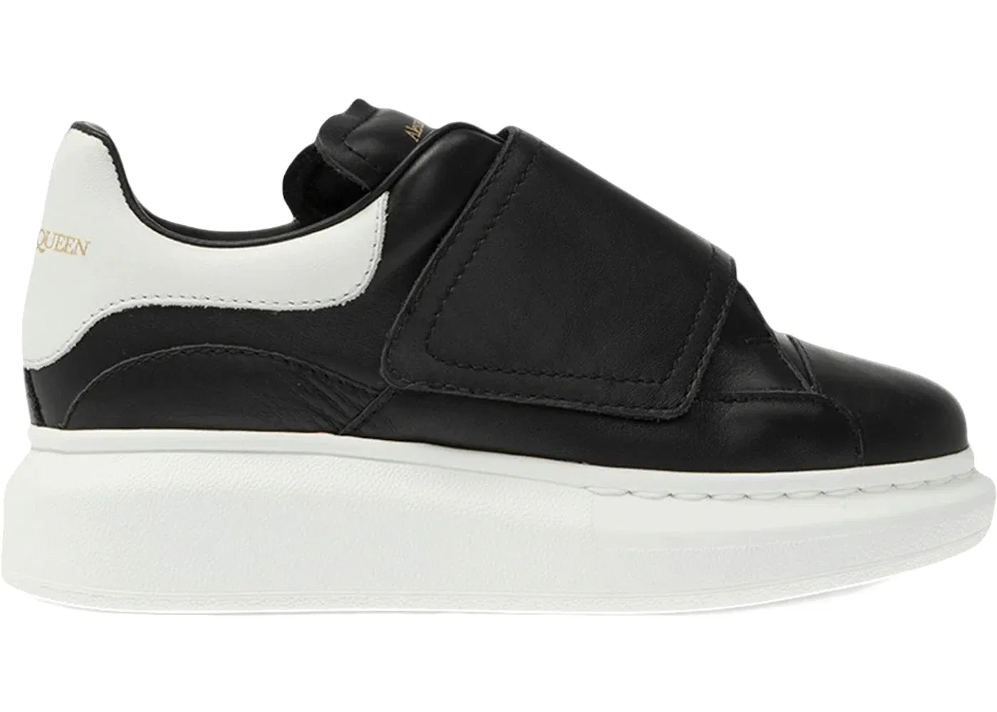 Детские кроссовки с массивной подошвой Alexander McQueen Oversized Grip-Strap, Black/White