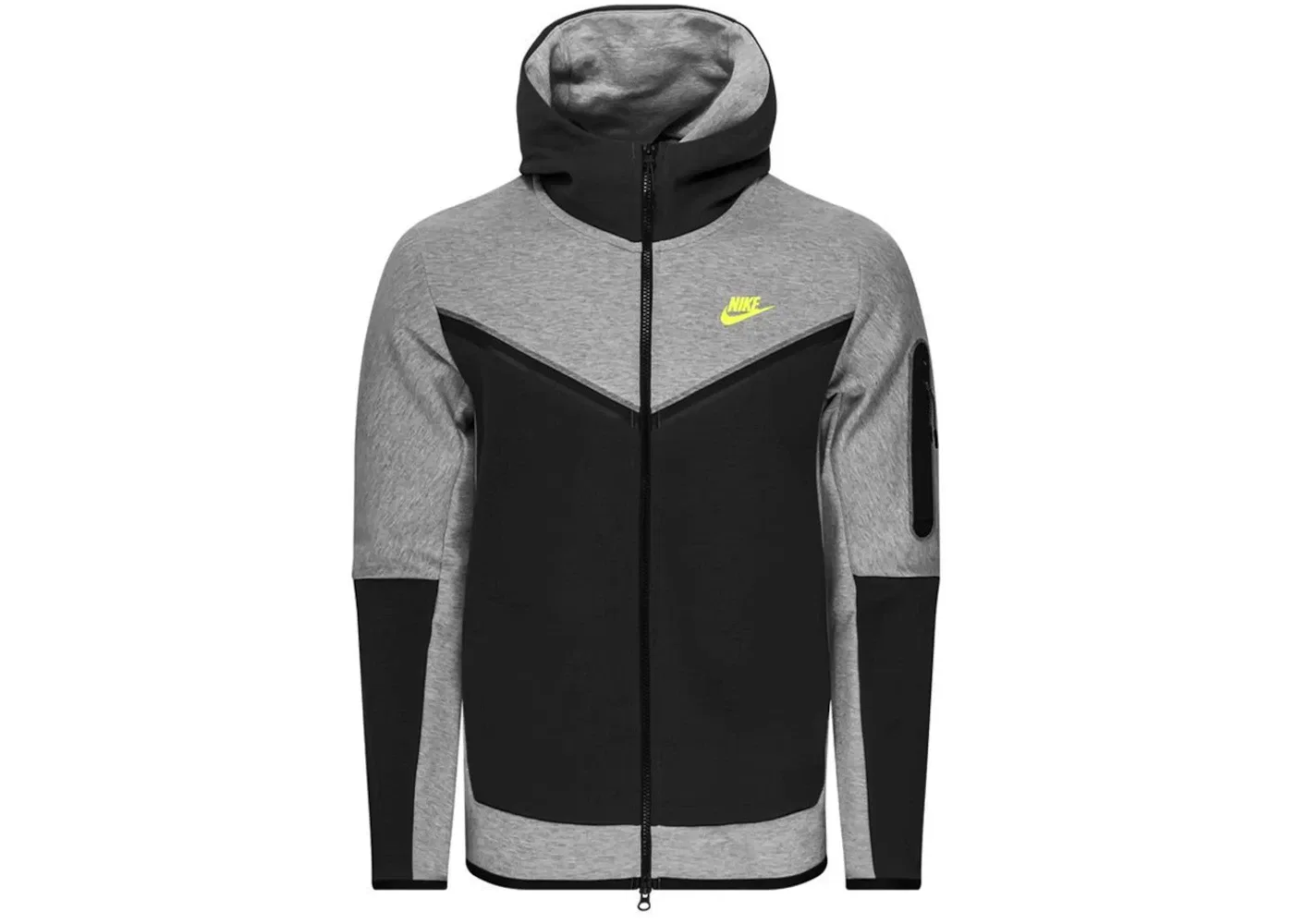Мужская худи с длинным рукавом Tech Fleece Nike, Dark Grey Heather/Anthracite/Volt