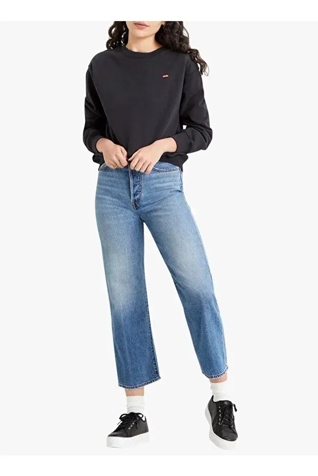 Женские свитшот хлопковый Levi'S, Black — фото 3
