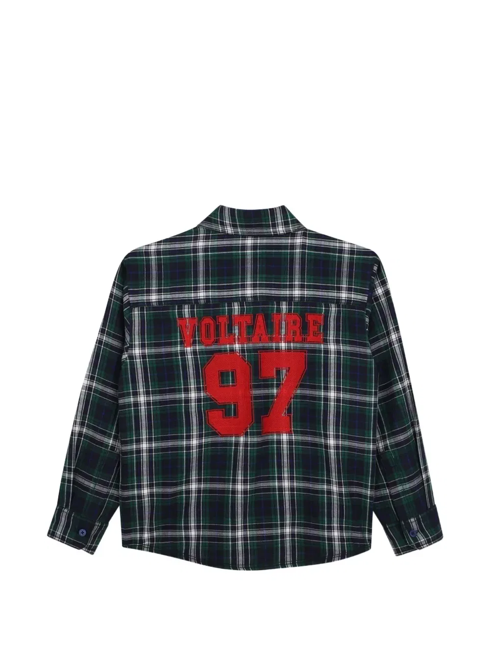 Рубашка в клетку тартан с логотипом Zadig & Voltaire Kids, зеленый — фото 2