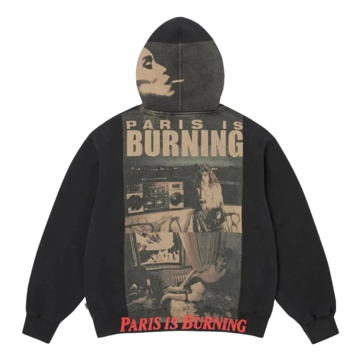 Мужское худи с принтом Paris Is Burning Supreme, черный
