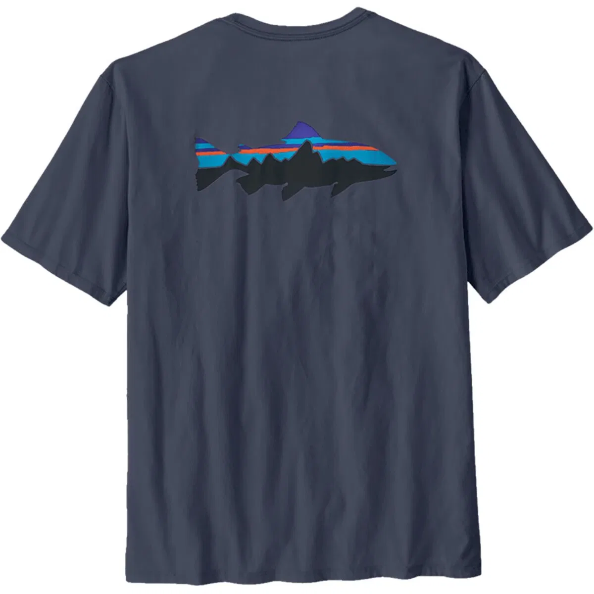 Мужская футболка с принтом Fitz Roy Trout Patagonia, Smolder Blue