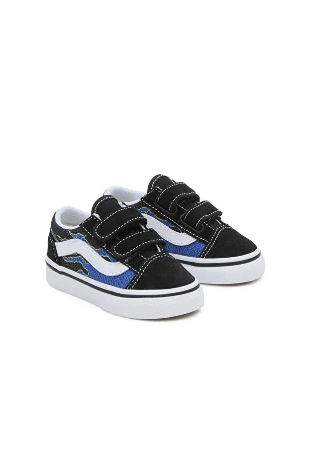 Детские кроссовки для девочек с липучкой Old skool v kids sneakers Vans, Black