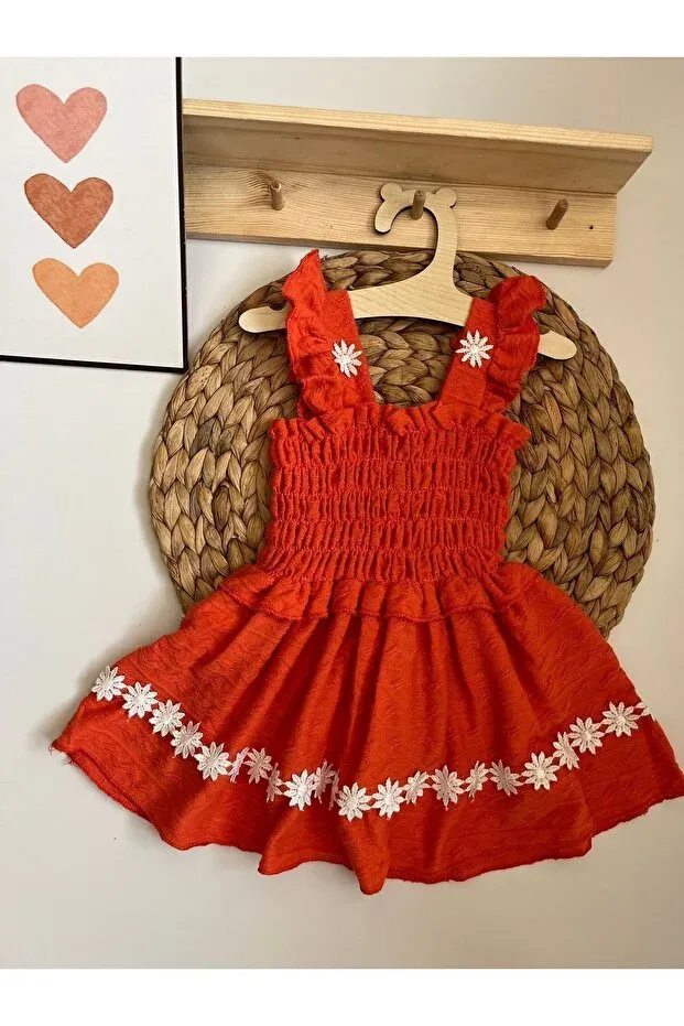 Детское платье для девочек хлопковое Daisy detailed Miraydın Butik, Tile