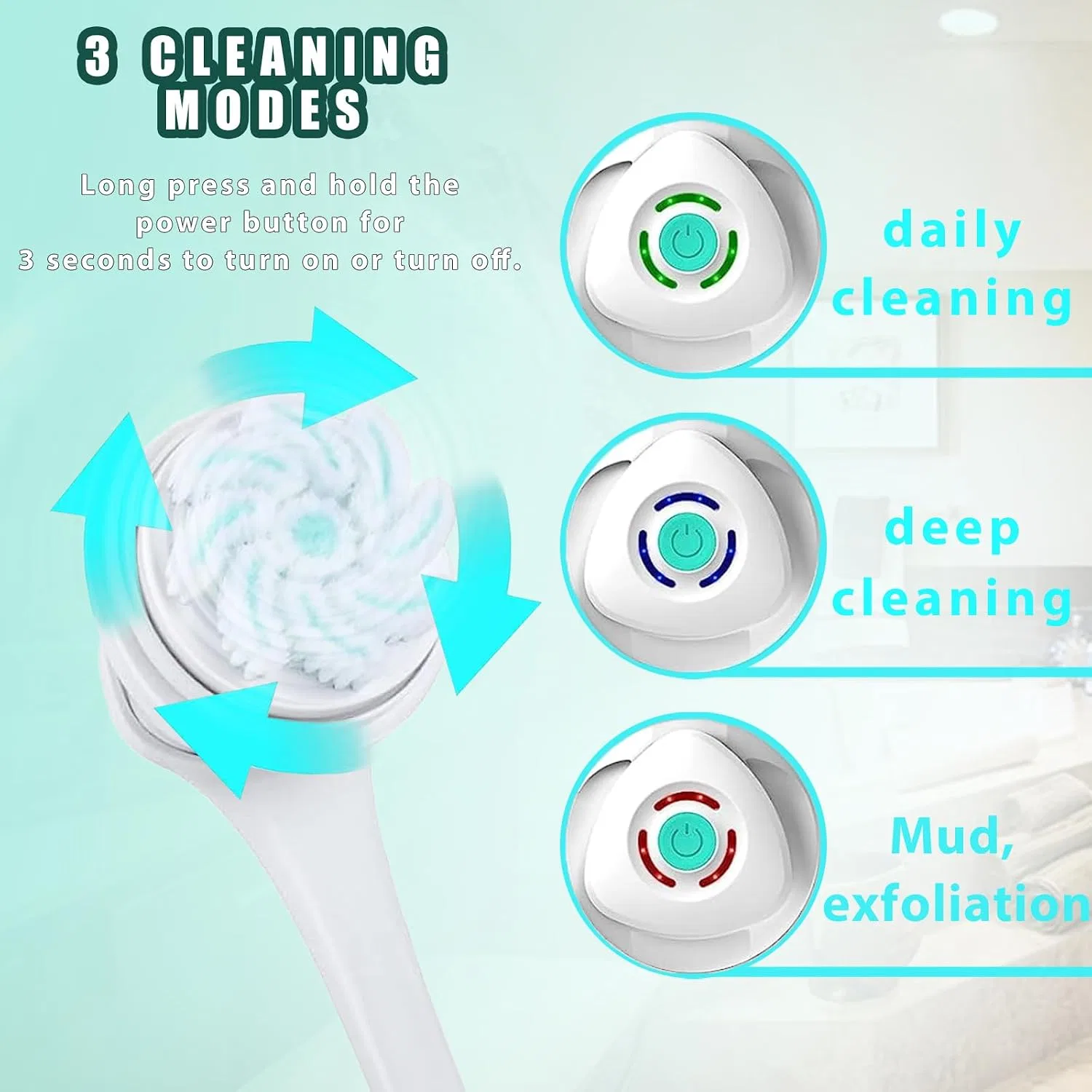 Щетка для тела Boby Brush, OMCleaner, силикон, 453.6 г, White/Opulent Garden — фото 4