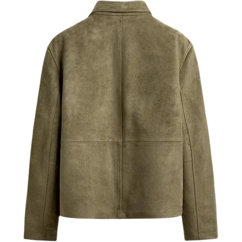 Мужское демисезонное пальто с отложным воротником ZARA, Gray Green — фото 3