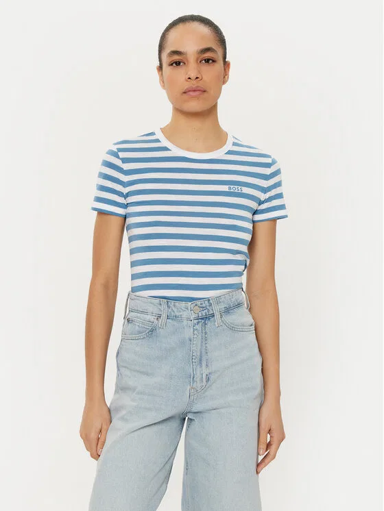 Футболка regular fit C_Esla_Striped Boss, синий