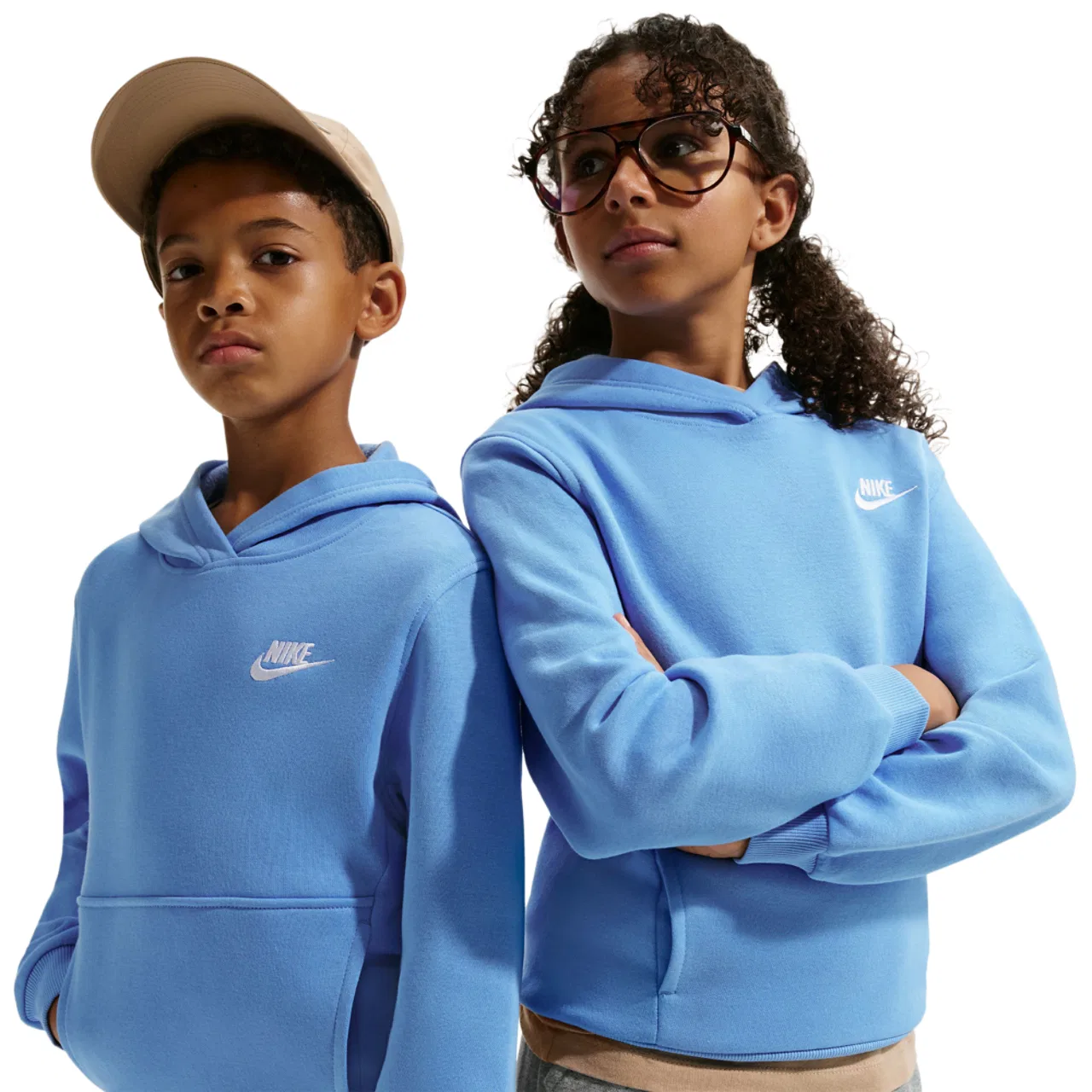 Худи для мальчиков NSW Club LBR Fleece Nike, цвет University Blue/White