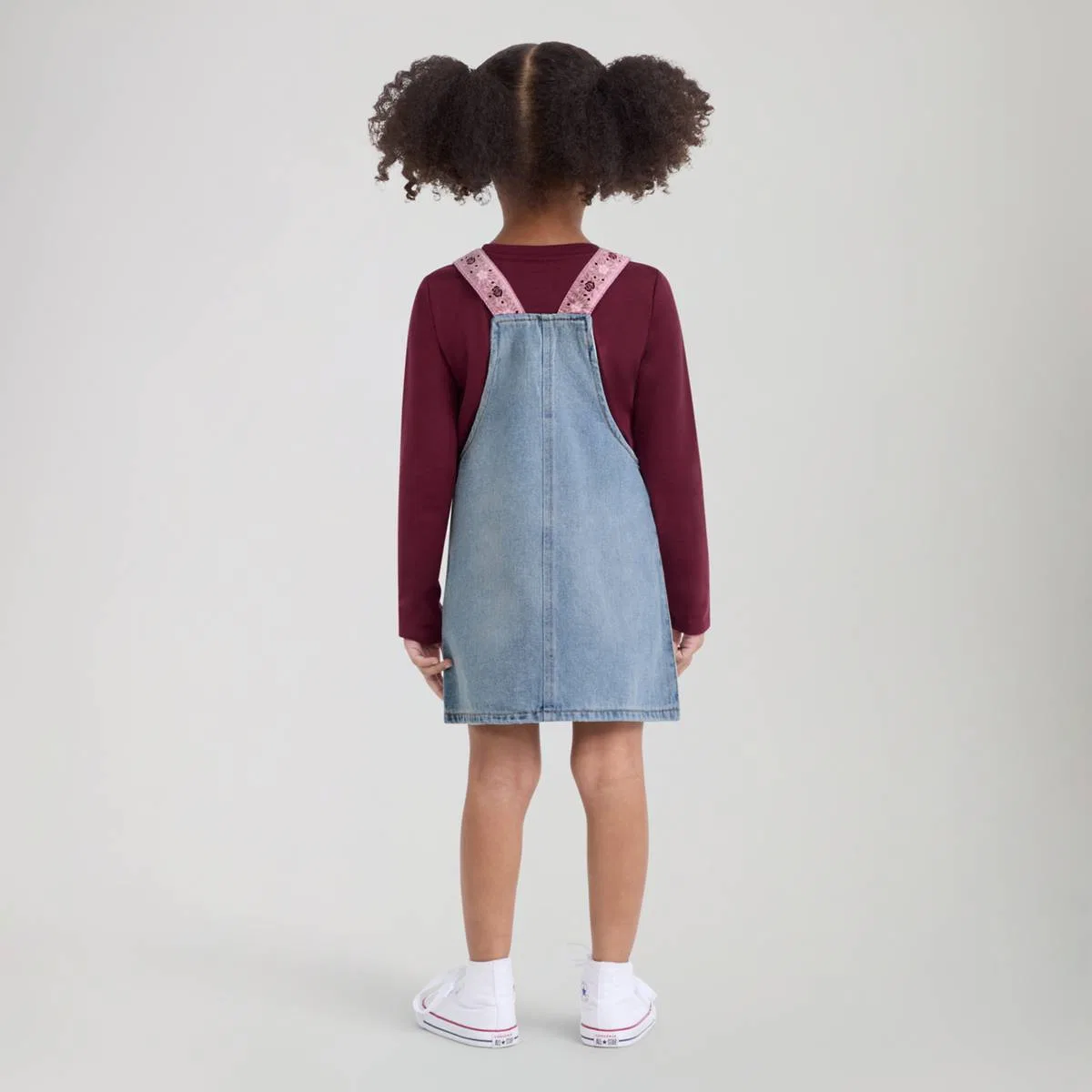 Комплект «юбка-комбинезон» в западном стиле для девочек 2-4 лет Levi's, Chocolate Truffle - Brown — фото 2