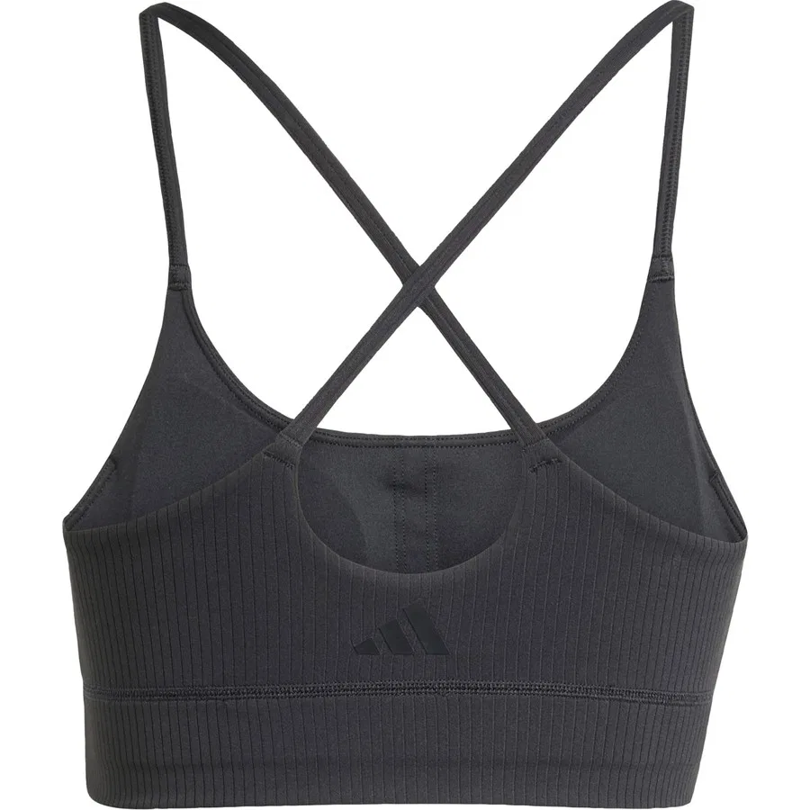 Спортивный бюстгальтер с длинным кроем All Me Light Support Rib Bra Performance JL5541 adidas, Черный — фото 4