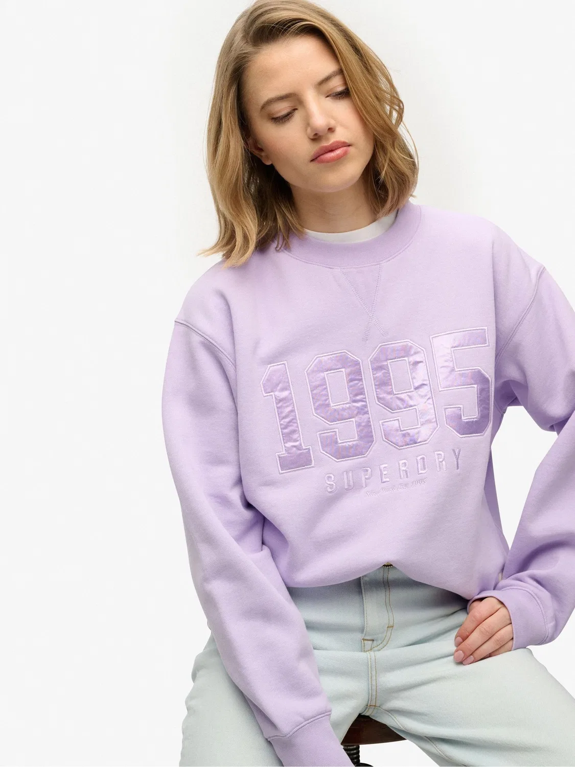 Свитшот с аппликацией Varsity Superdry, фиолетовый — фото 4