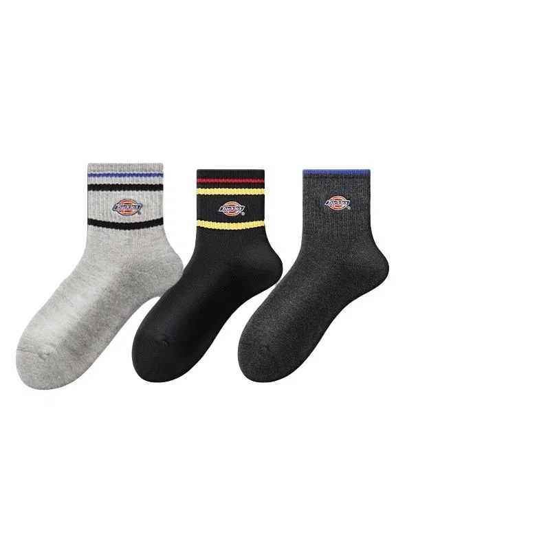 Детские носки с принтом, 3 пары, Dickies, Gray Black/Heather Gray/Black Yellow