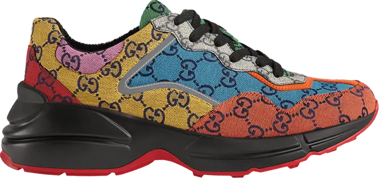 Кроссовки Gucci Wmns Rhyton GG Multi-Color, разноцветный — фото 2