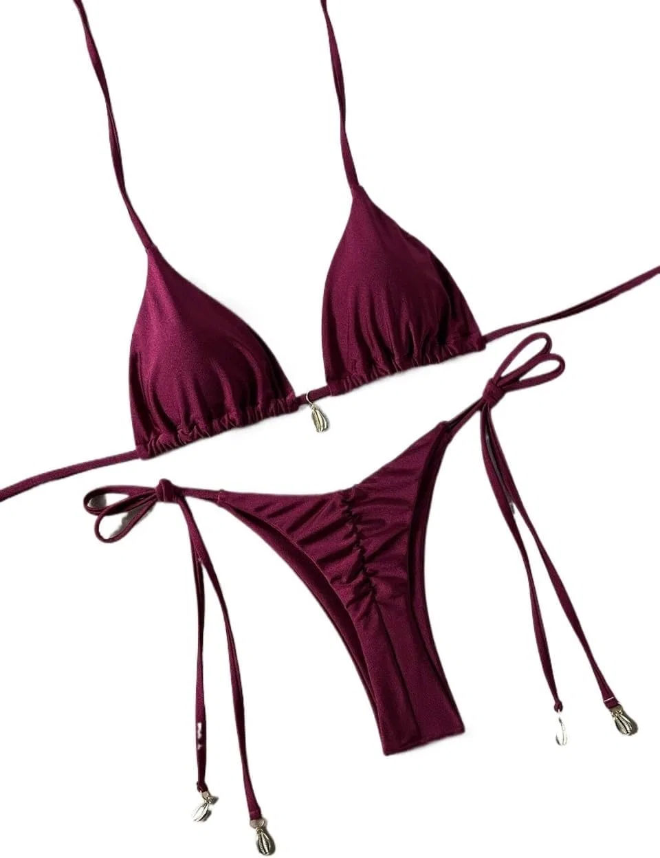 Женский бикини-комплект с высокой талией и галстуком сзади Red Violet
