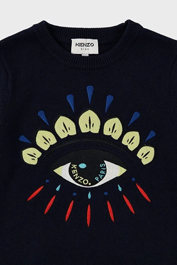 Детский свитер с принтом Kenzo, Navy Blue — фото 3