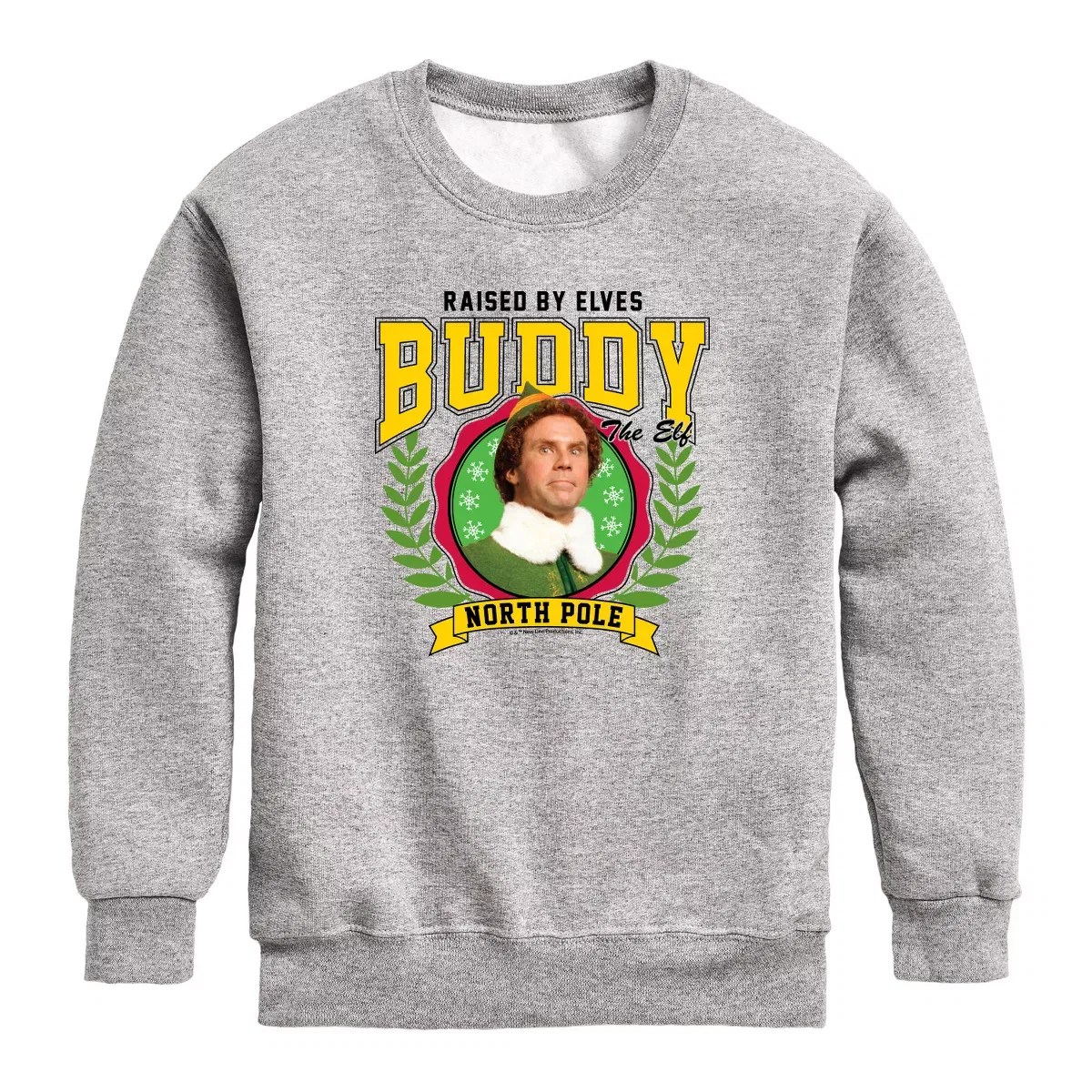 Детский свитшот с принтом Buddy The Elf Elf, Athletic Heather