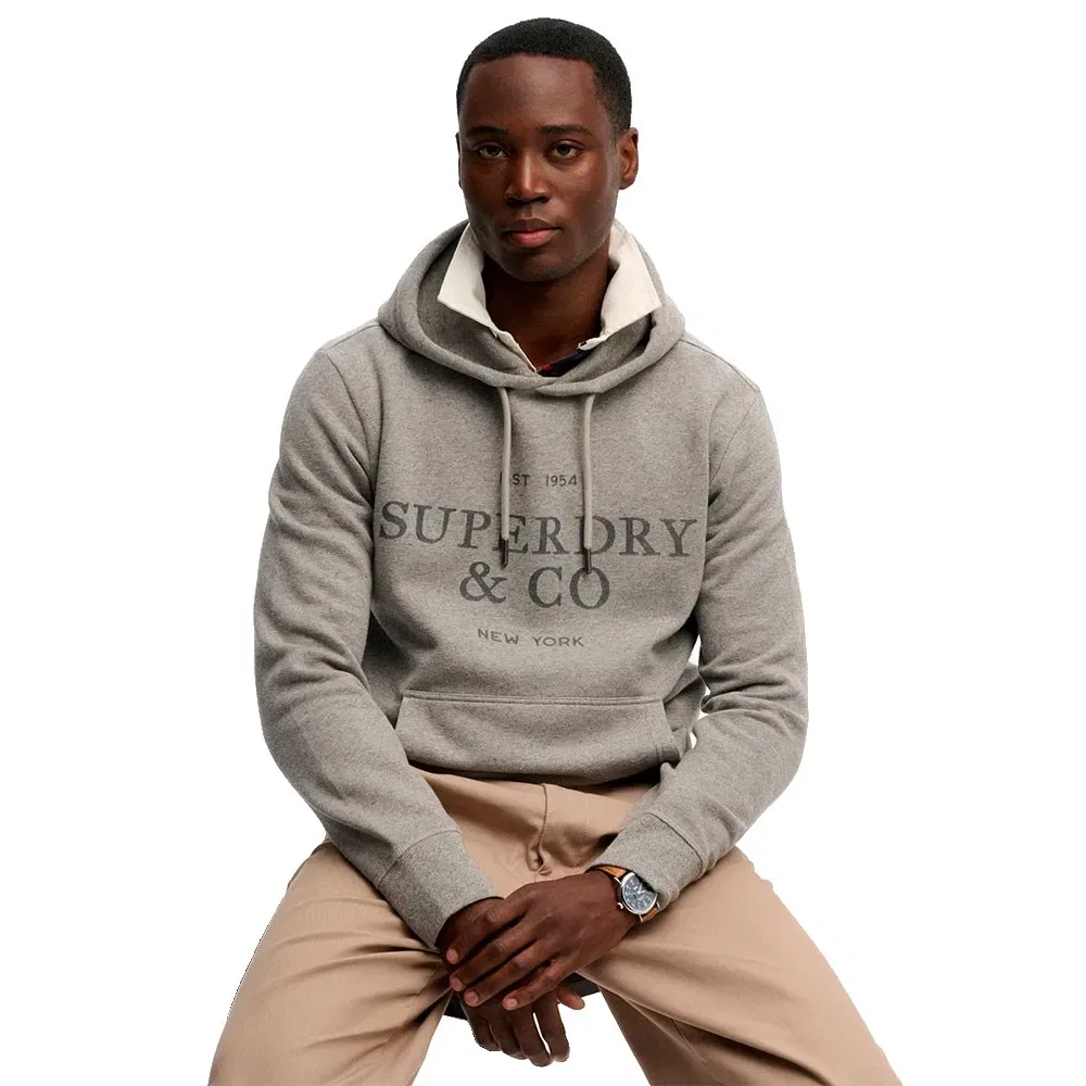 Худи Relaxed Fit Superdry 1954 Company Superdry, серый — фото 4