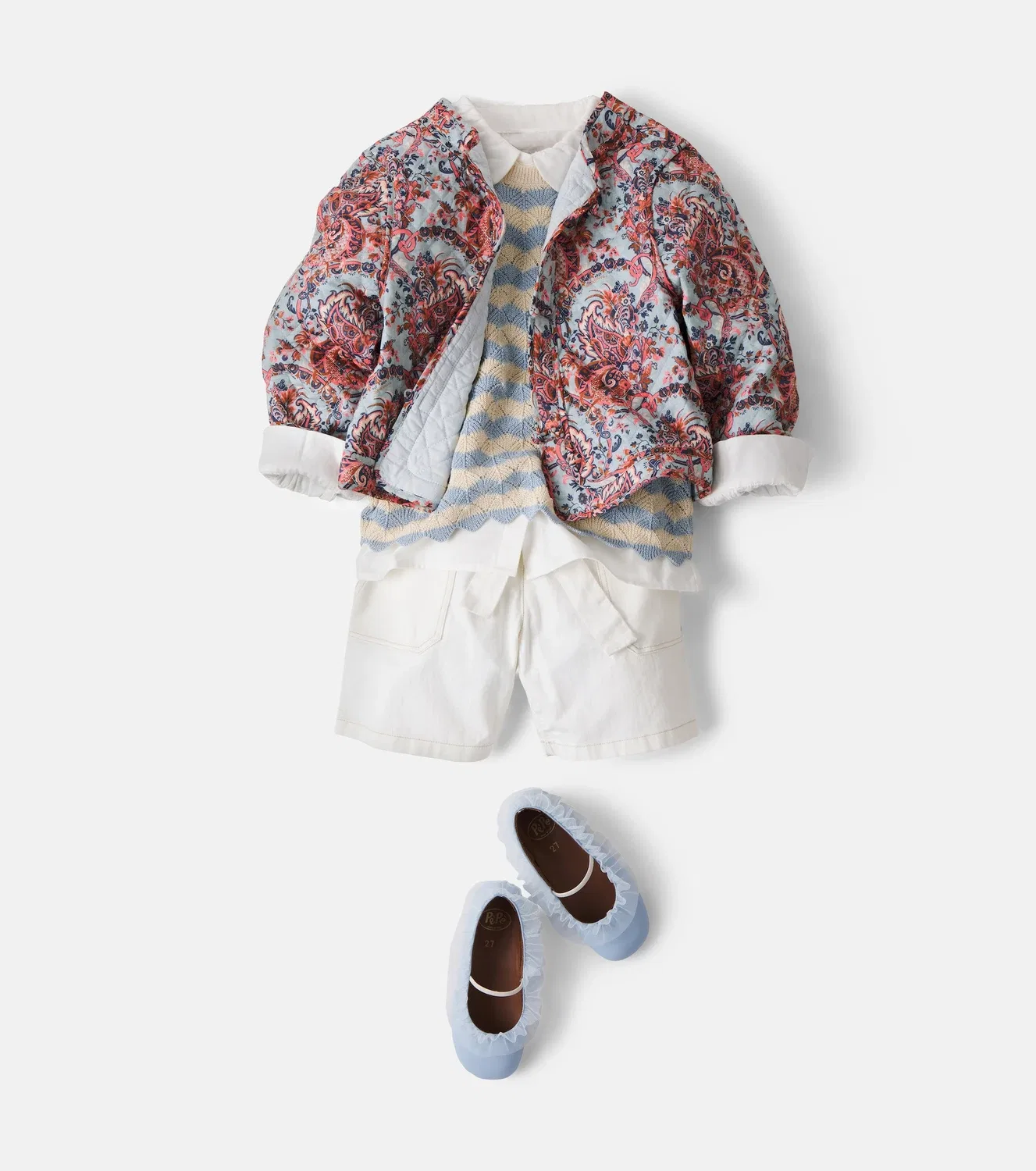Легкая куртка с узором пейсли Zimmermann Kids, синий — фото 2