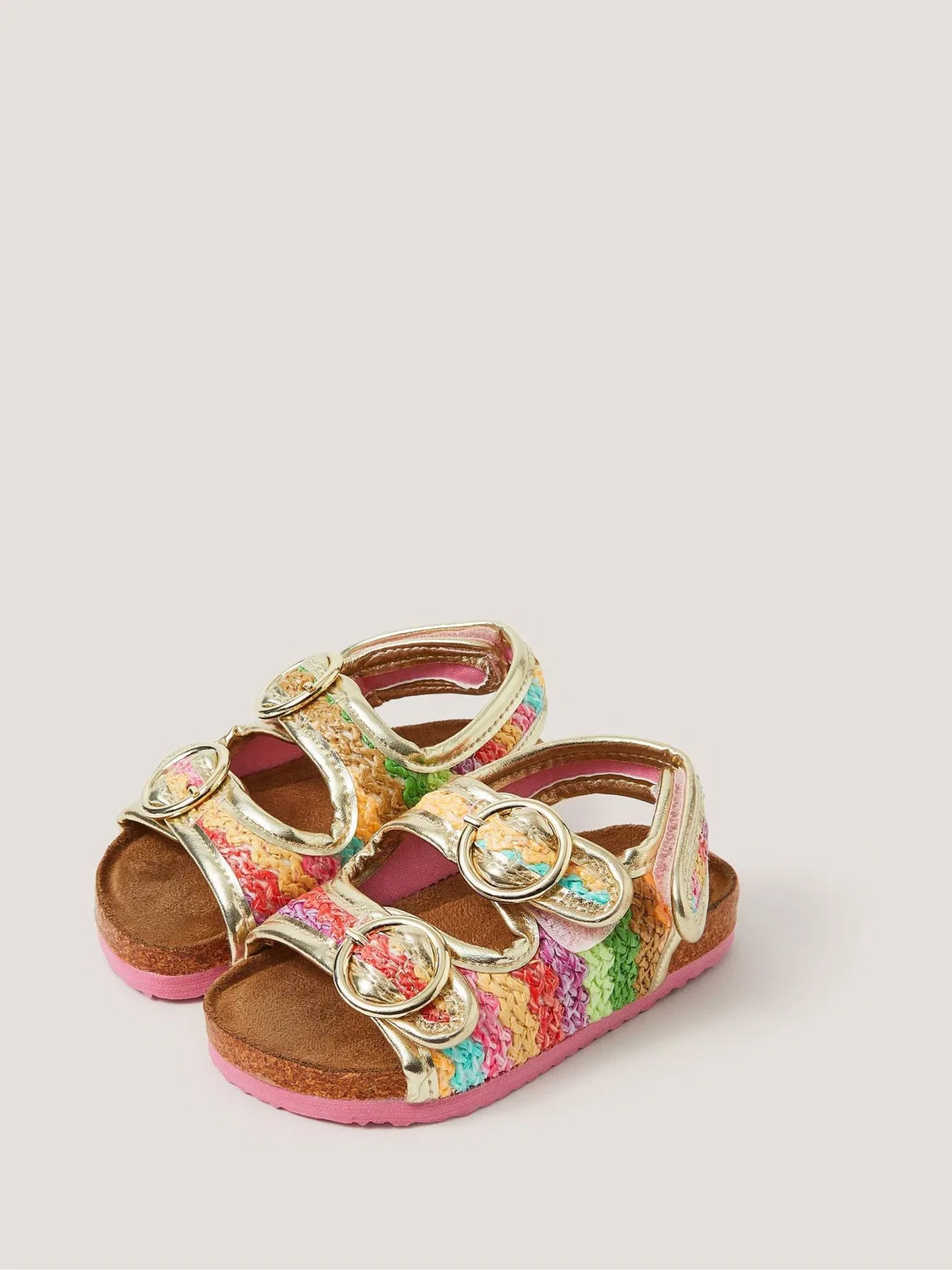 Сандалии Monsoon Rainbow Stripe, розовые