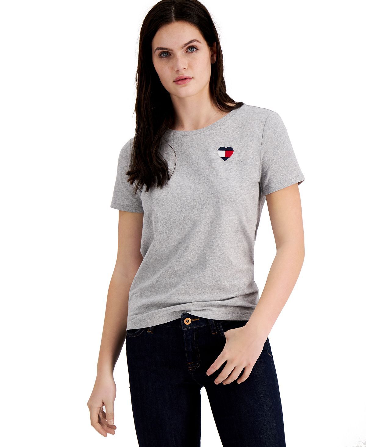 

Женская футболка с вышитым логотипом в виде сердца Tommy Hilfiger, мульти