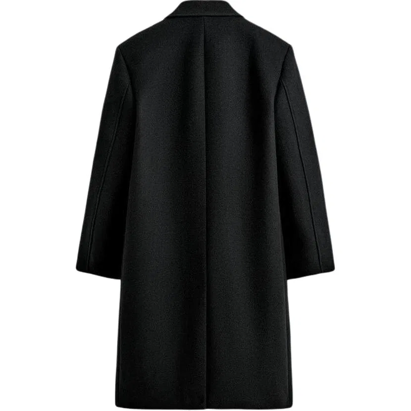 Мужское пальто Black Moderate ZARA, Black — фото 3