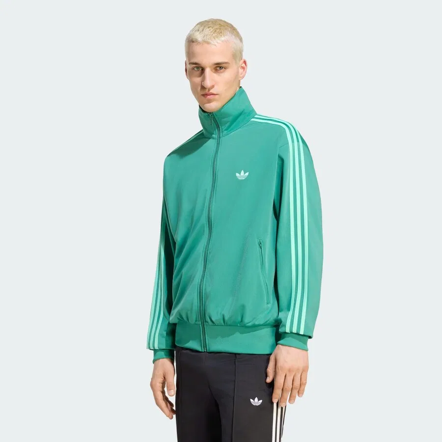 Худи на молнии ADIDAS ORIGINALS 'Firebird' в нефритово-зеленом цвете — фото 2