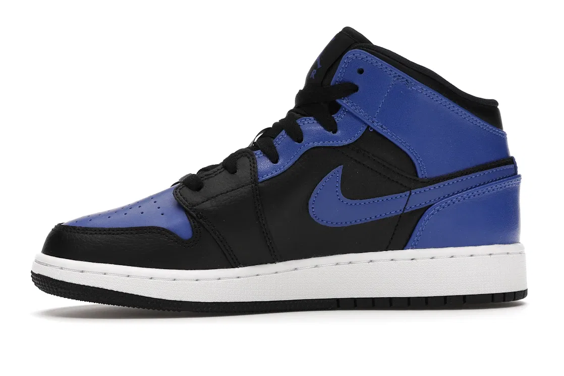 Детские кроссовки Lifestyle с высоким верхом Jordan 1 Mid, Black/Hyper Royal-White — фото 3