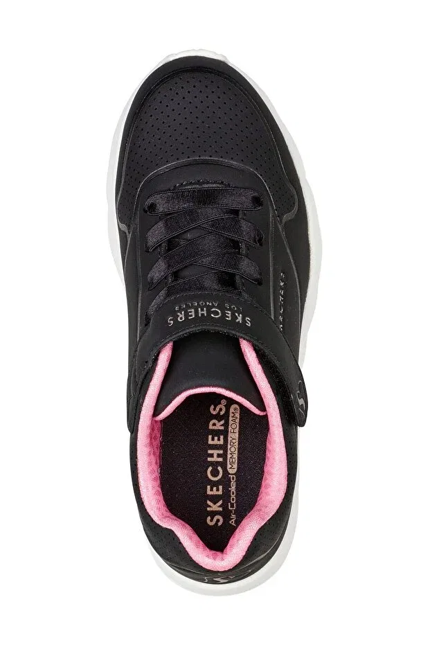 Детские кроссовки для девочек с липучками Skechers, Black — фото 4
