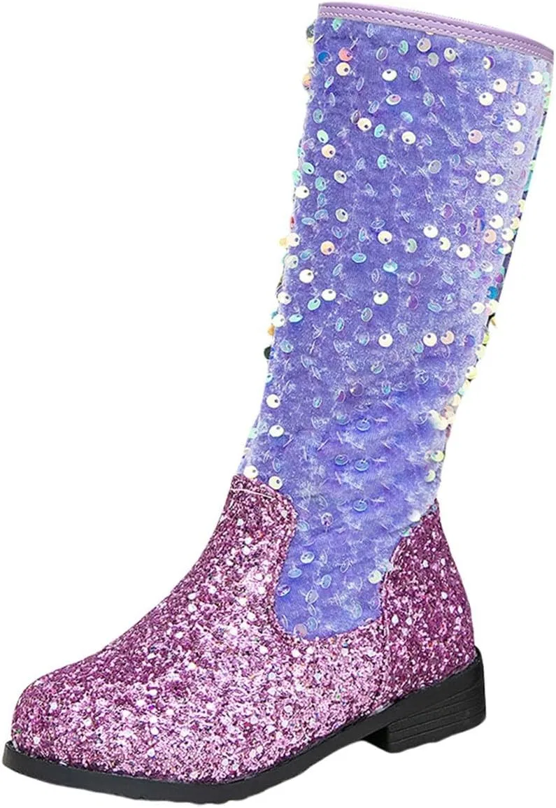 Детские сапоги для девочек с блестками Western Sequins, Purple