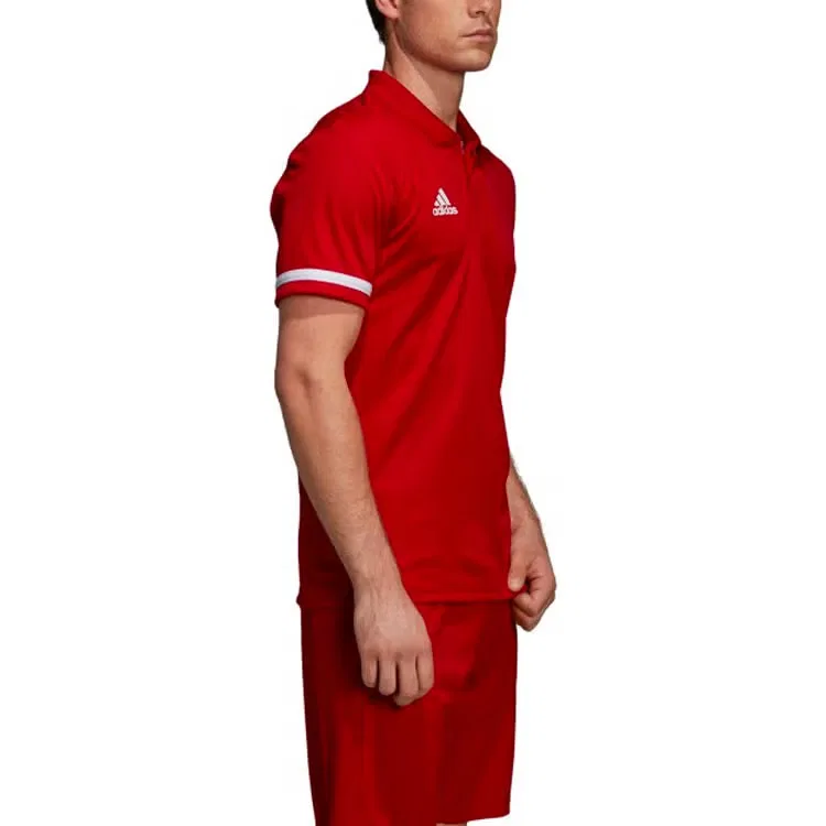 Поло свободное с коротким рукавом с логотипом Adidas, красный — фото 4